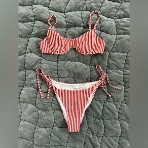 Abercrombie Red and White Swim BOTTOMS only